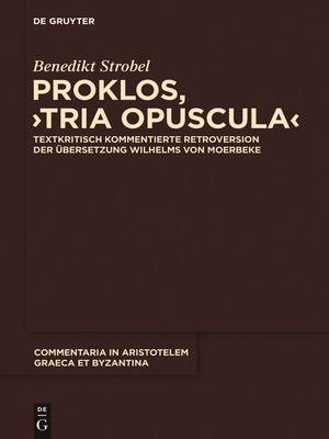 cover image of Proklos, "Tria opuscula"
